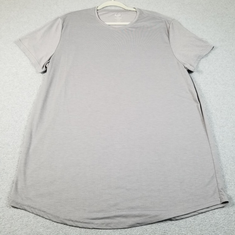 Threads T-Shirt Men's XXL 2XL‎ Gray Short Sleeve See Through Stretch Soft Tee